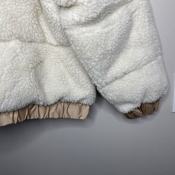 ABERCROMBIE & FITCH Womens Ultra Mini Puffer Jacket NEW Sherpa Cream Sz XL - Picture 9 of 13